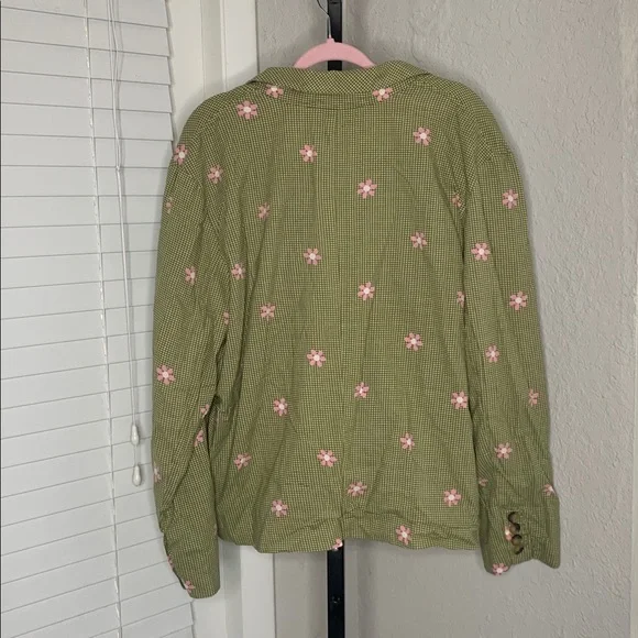 Free people We The Free cali printed Olive Pink Floral Pattern blazer XL